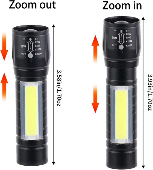 10 Pack LED Rechargeable Flashlight, Super Bright Small Mini Camping